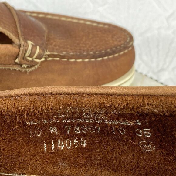 Timberland Penny Loafers Womens 10 Brown Leather Classic Nautical Slip On Shoes - Picture 11 of 12